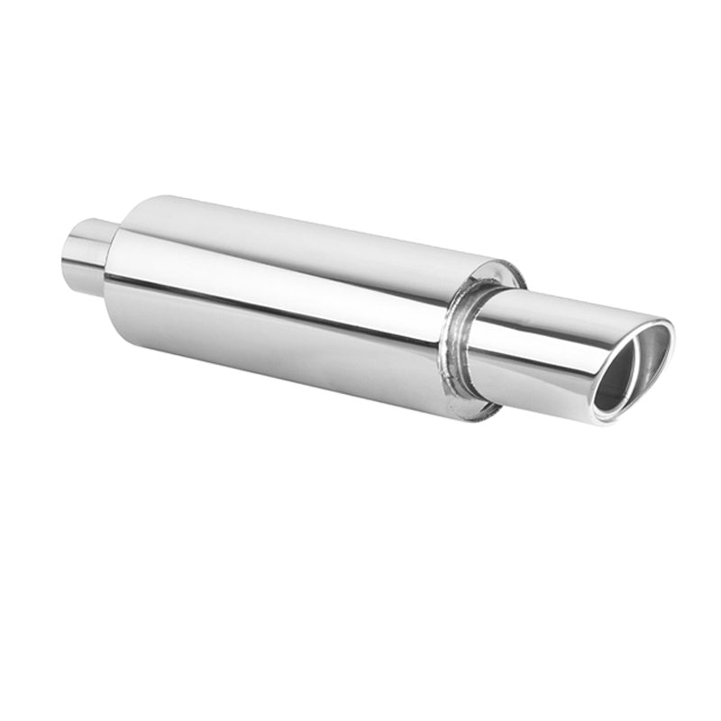Exhaust Muffler 63mm Stainless Steel Bolton Silver Straight cut Tip H
