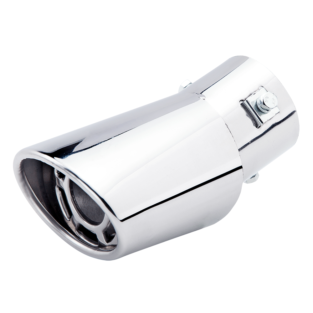 Exhaust Mufflers 63mm Stainless Steel Bolton silver Turndown Tip A14H