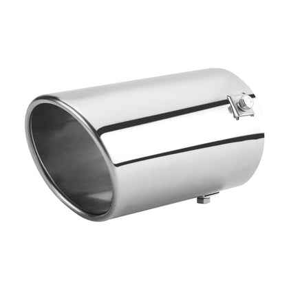 Universal 3.35 - 3 - 2.5 Inch Adjustable Inlet Exhaust Tips, Bolt-On Design Chrome Plated Stainless Steel Exhaust Tailpipe Tips (A80)
