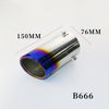 Dimension of Exhaust Muffler 76mm Bolt-on Stainless Steel roasted blue Angle-cut Tip B666