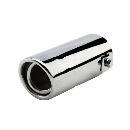 Horizontal view of Exhaust Muffler 51mm Stainless Steel silver Rolled Tip A2x