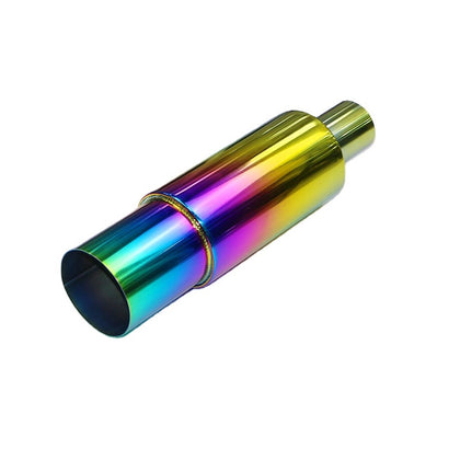 Horizontal view of Exhaust Muffler 55mm Stainless Steel Colorful Straight cut Tip HC227