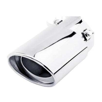 Horizontal view of Horizontal view of Exhaust Muffler 63mm Stainless steel silver Angle-cut Tip a153
