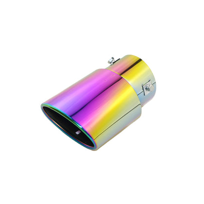 Horizontal view of Exhaust Muffler 76mm Stainless Steel colorful Straight cut Tip C150