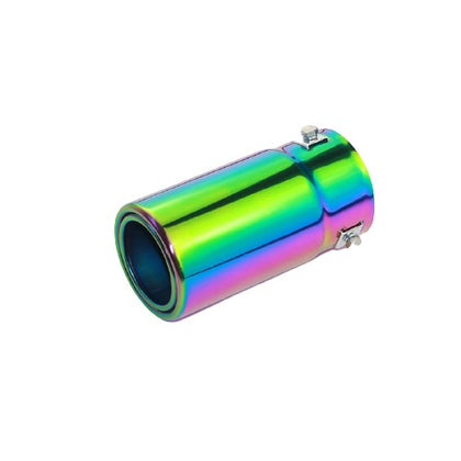Horizontal view of Exhaust Mufflers 70mm Stainless Steel colorful Straight cut Tip C17