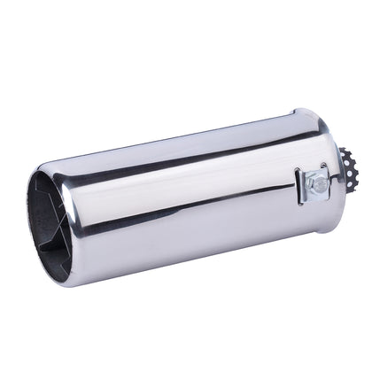 Horizontal view of Exhaust Tip 51mm Stainless Steel silver Straight cut Tip A222