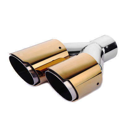 Horizontal view of Exhaust Tip 60mm Carbon Fiber Bolt-on gold Angle-cut Tip NGS89-63/NS89-63/NLS89-63/OS89-63