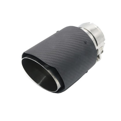 Exhaust Muffler 63mm Carbon fiber Bolt-on black matte Straight cut Tip N101-76