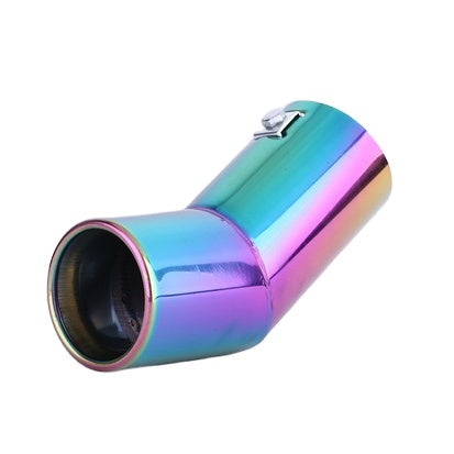 Horizontal view of Exhaust Tip 63mm Stainless Steel colorful Turndown Rolled Tip C19