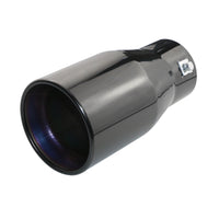 Horizontal view of Exhaust Tip 80mm Stainless Steel black Straight-cut Tip L201